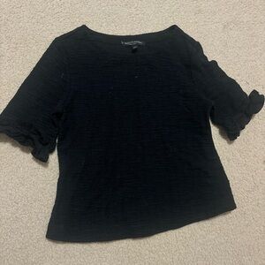 Banana Republic Black Textured Short Sleeve Top